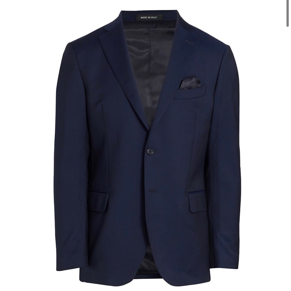 Saks Fifth Ave - Navy Two Button Sport Coat